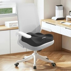 1pc Memory Foam Seat Cushion – 3d Ergonomic Support| Light Green & Grey, Washabl
