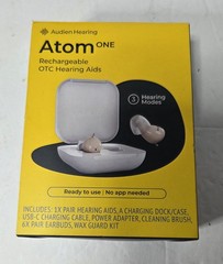 Audien Atom One OTC Hearing Aids – Wireless, Rechargeable New