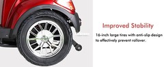 4 Weels Heavy Duty Mobility Scooters 500lbs Capacity 800W 60V20A w/Remote Key