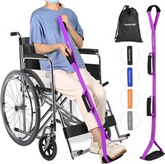 39“ Long Leg Lifter Strap with Padded Handgrips and Feet Loop,Rigid Leg Lift…