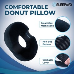 Sleepavo Butt Donut Pillow for Tailbone Pain Relief Cushion Medium – Hemorrho.