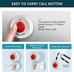 Elderly Safety Call Button – Touch-Controlled & Wall Mount for Caregiver Paging