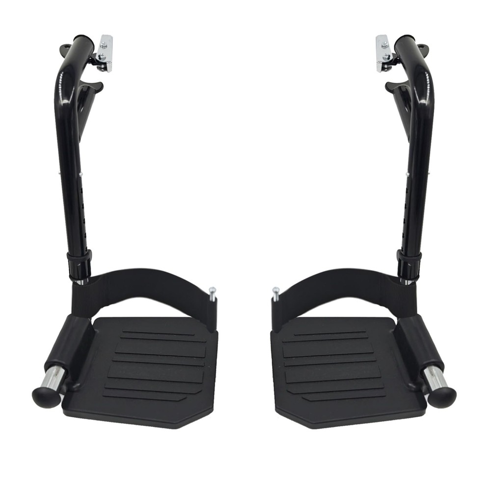 Wheelchair Replacement Swivel Footrests Pair Black