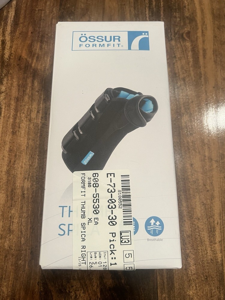 Ossur Formfit Thumb Spica Splint Tendonitis 8 in XL Right 3180
