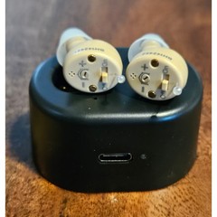 Audien Atom OTC Hearing Aids Pair with Charging Case for Parts or Repair