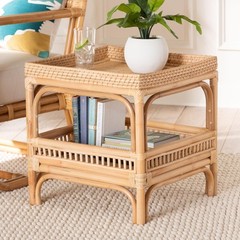 Bali & Pari Bali Pari Lombok Modern Bohemian Natural Rattan End Table