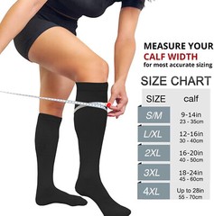 Plus Size Compression Socks Calf Sleeve Men Women Extra Wide 15-20mmHg S-3XL 4XL