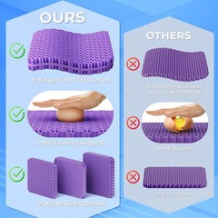 Gel Seat Cushion for Long Sitting Office Chair Car Wheelchair Breathable Support