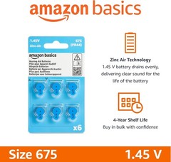 Hearing Aid Batteries Size 675 (PR44) Zinc Air 1.45 Volts Blue 60 Pack