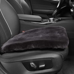 Sheepskin Auto Seat Pad – Soft Wool Cover, Breathable, Universal Fit, Dark Grey