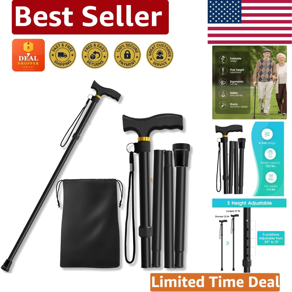 Lightweight Adjustable Walking Stick, 5 Height Levels – Essential Walking Aid