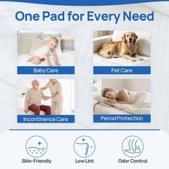 Super Absorbent Disposable Underpads 23″x36″ – Non-Slip Incontinence Bed Pads, 5