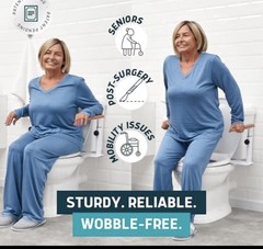Sturdy steel Toilet seat support frame,Bolts to Toilet, Wide Space, Compact