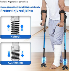 Forearm Crutches for Adults, 3-Angle Adjustable Arm Crutches for Walking, Ergono