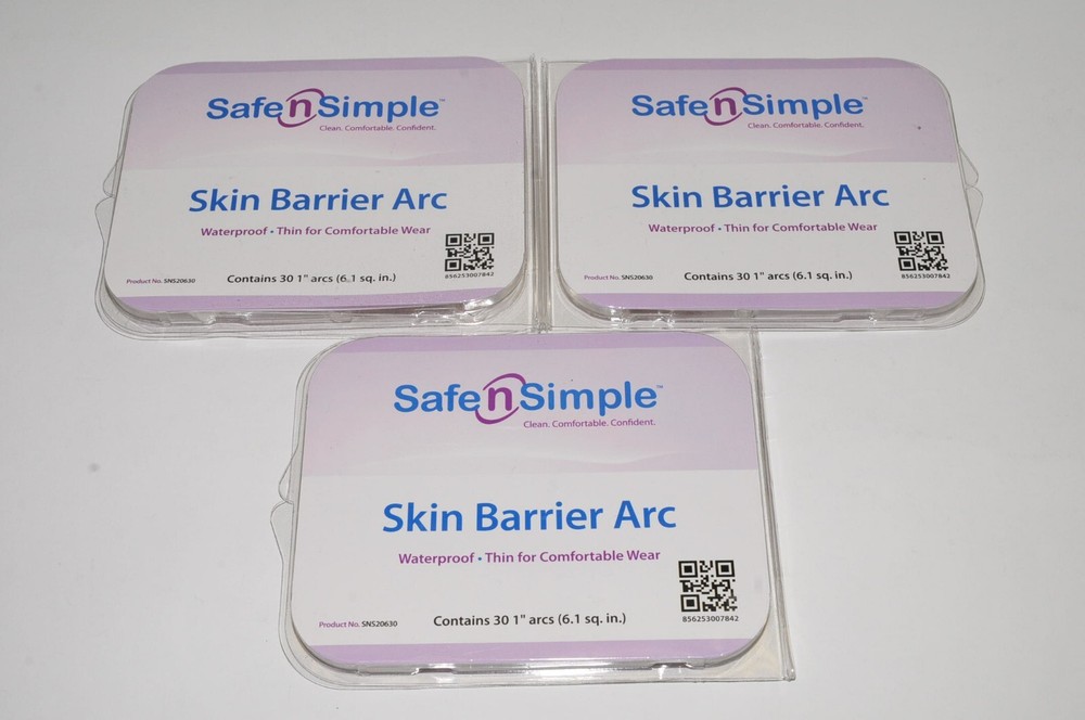 3-Pack New Safe N Simple SNS20630 Skin Barrier Arcs Thin Waterproof Exp 2026