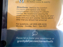 Gravity Defyer Corrective Fit Beige Orthotic Insoles Womens Size 9 Arch Support