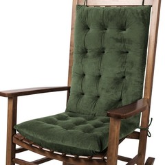 FlyGulls Rocking Chair Cushions Indoor Velvet Pads 2 Pieces Set, Green