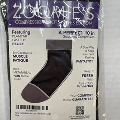 Zoomies Compression Foot Sleeve Black Extra Large Plantar Fasciitis Pain Relief