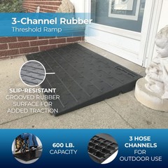 4″ Maximum Rise – Silver Spring Rubber 3 Channel Threshold Ramp