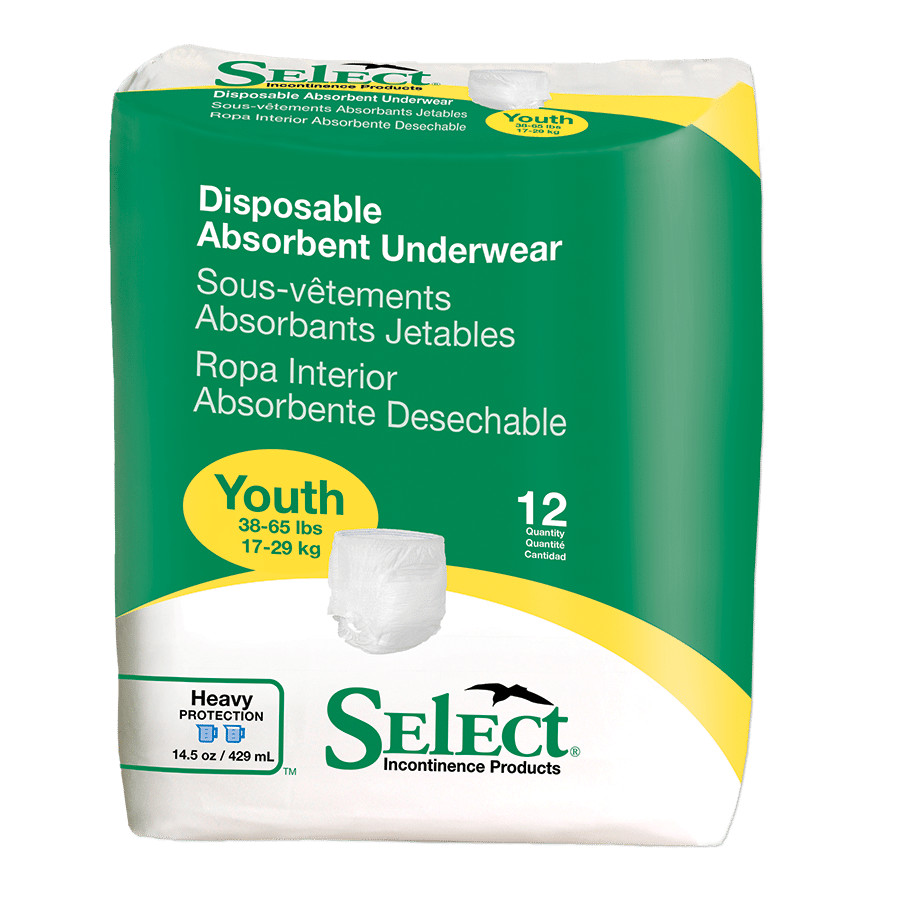 Disposable Heavy Protection Youth Underwear 38 – 65 lbs 96 Count #2602