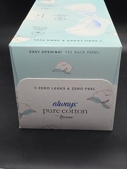 Always Pure Cotton Unscented 100% Cotton Heavy Flow Flexi-Wings Pad 24ct Size 2