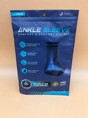 PAIR of Modvel Ankle Compression Sleeves Small Foot Support Brace Sprains & Pain