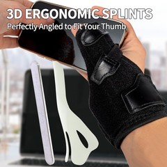 CLYGER Thumb Brace 2-in-1 Removable Support Splint Wrist Brace Black 1 pack