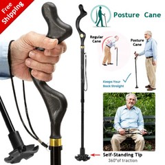 Adjustable Folding Walker Cane for Seniors, 10-Height Levels with Wrist Strap