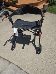 Drive F-22 Rollator Walker 4-Wheel w/ Seat Backrest Handbrakes Bag Black 450 lb