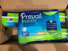 120 Ct Prevail Per-Fit Adult Underwear Briefs Diapers LARGE 6 Packs Of 20 =Case