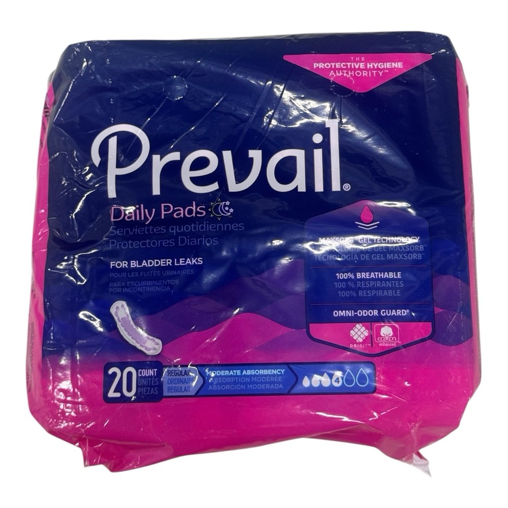 NEW Women’s Prevail Daily Pads for Bladder Leaks – 20 count – FREE SHIPPING