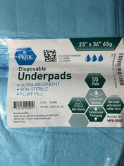 NEW Med Pride Disposable Underpads Large 23 X 36 Ultra Absorbent Pack Of 50 Pads