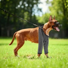 Dog Leg Sleeves Suit for Front Legs S Dark Gray Polyester