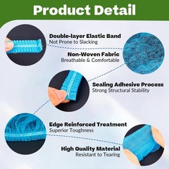 100 Pcs Polypropylene Bouffant Caps,21″/24″ Disposable Non-Woven Hair Nets,No…
