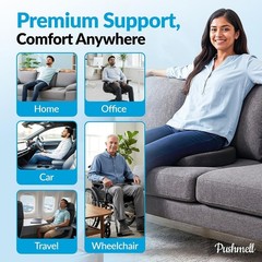 Ergonomic Gel & Memory Foam Seat Cushion for Sciatica Pain Relief – Bonus Cover!