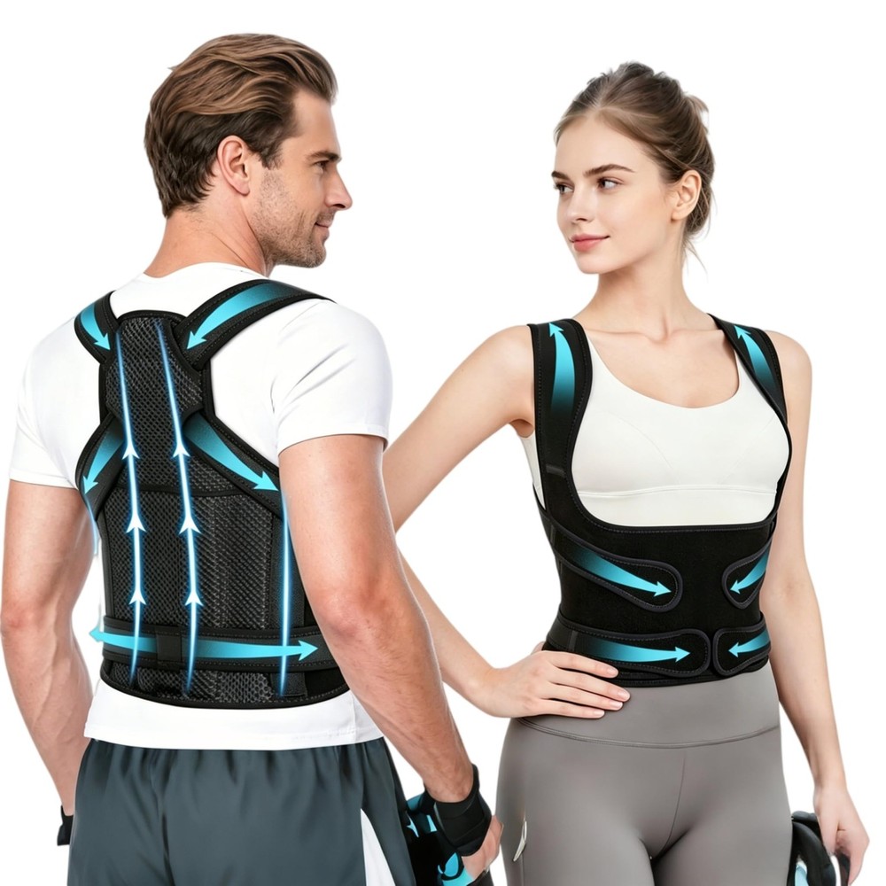 WEEOATAR Upper Back Support Posture Corrector Strap Trainer, S, Black