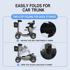 GLIDEZONE Peak 1000W 4Wheel Mobility Scooter Wheelchair Device 35Mi Travel/Elder