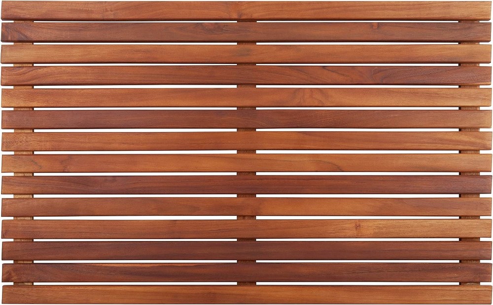 Nordic Style Premium Teak Shower & Bath Mat Indoor & Outdoor Use Non-Slip Wooden