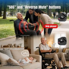 ROBTWOK Lightweight Electric Wheelchair 265lbs Capacity Comfortable for Travel
