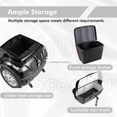 4 Wheels Senior Travel Electric Mobility Scooter 800W Motor 500lbs 31miles