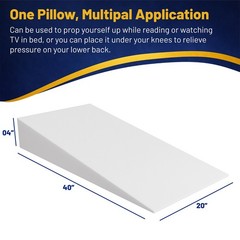 Continental Sleep, 40-Inch Extra Wide Bed Wedge Pillow, White