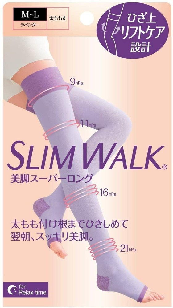 SLIM WALK Compression Socks For Relax Time Super Long Type M-L(23-25cm) Size