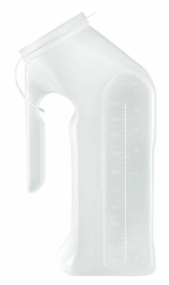 12 McKesson 51-H140-01 Male Urinal With Cover Single Patient Use 32 oz 1000 mL