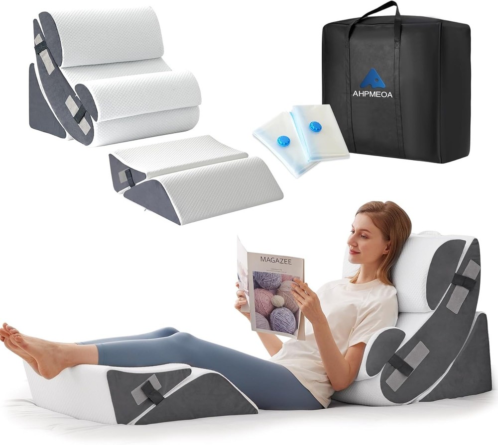 Ahpmeoa 6PCS Wedge Pillow Set for After Surgery, Orthopedic Bed Wedge Pillow