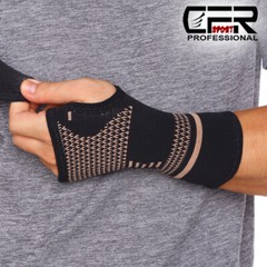Copper Wrist Support Brace Compression Sleeve Arthritis Carpal Tunnel Hand Wrap