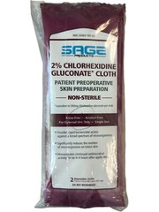 SAGE Patient Preoperative Skin 3 pack 2% Chlorhexidine Gluconate Cloths