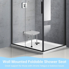 Fold Down Shower Seat Folding Safety Bench Wall Mount Bath Chair Handicapped Tub