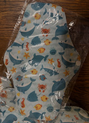Reusable Menstrual Cloth Pads / Panty Liners 5 PC Set, Colorful -Sea Life/Fox
