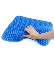 QWORK Gel Seat Cushion, Cool & Breathable 42 x 37 x 3.5 cm, Blue