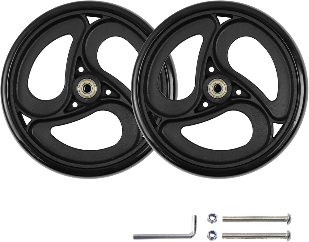 2 Pcs Solid 8 Inch Replacement Wheels for Wheelchairs, Walker, Drive Rollator Pa